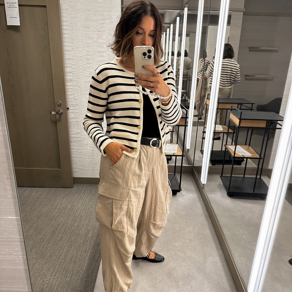 Brand new Striped Cardigan with Gold Buttons